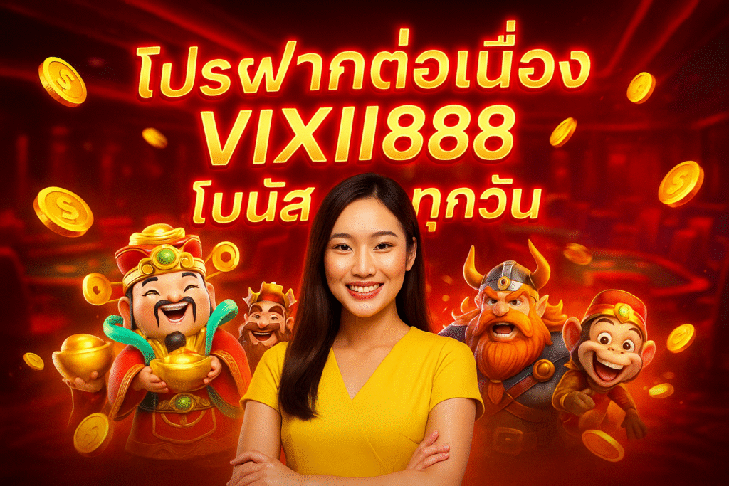 โปรฝากต่อเนื่อง VIXII888 โบนัสคุ้มทุกวัน